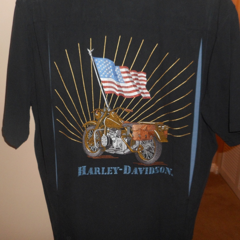 Harley-Davidson Patriotic Silk Shirt Mint